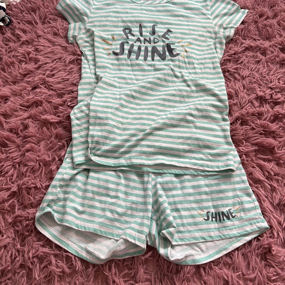 Rise and Shine Striped Kids Pajamas